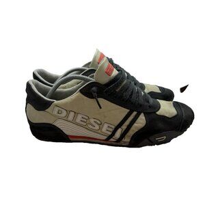 VTG Diesel Solar Shoes Mens 12 Leather Y2K Spellout Retro Grunge Sneakers 00Y993
